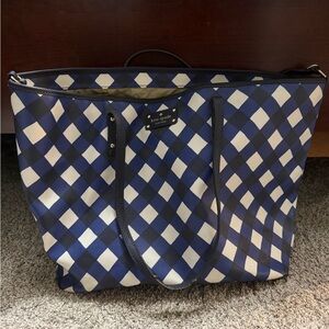 Kate Spade Navy and White Diamond Tote